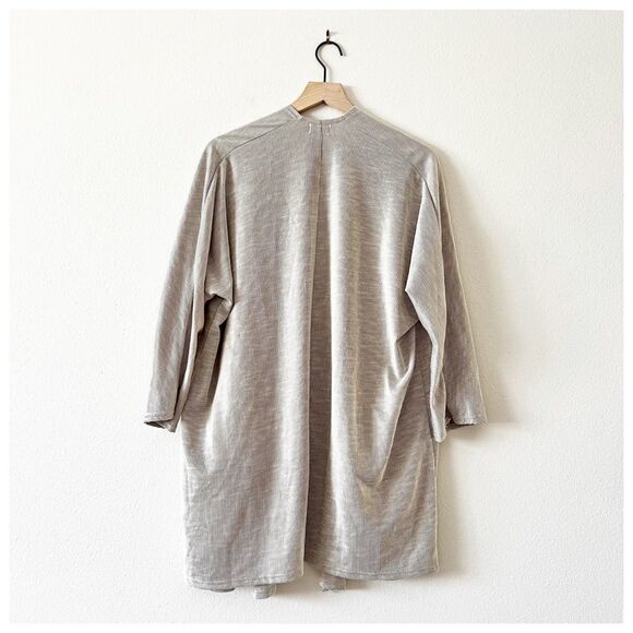 Donni Antropologie Slouchy Cardigan Open Pockets Layer Textured Ribbed Loose Fit - Picture 4 of 12